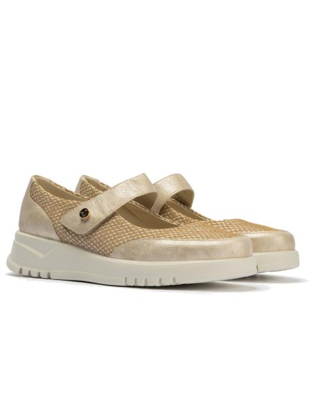 JucaZapatos - Pitillos 20302 - ORO - Zapato mercedes con velcro Oro