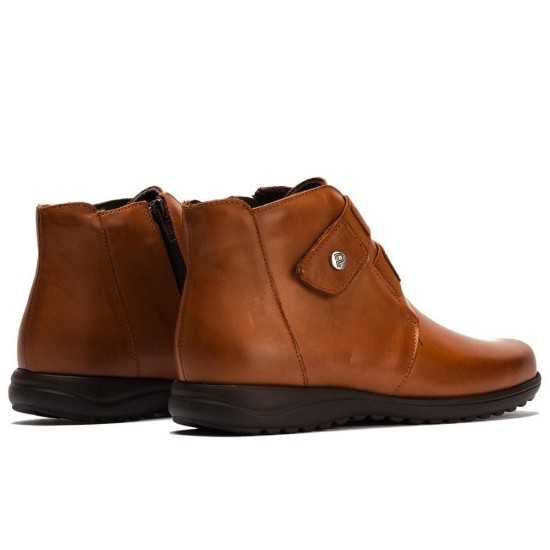 JucaZapatos - Pitillos 20513 - CUERO - Botín safari en napa con velcro y cremallera Cuero
