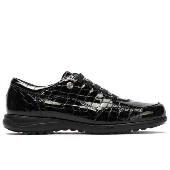 JucaZapatos - Pitillos 20514 - NEGRO - Deportivo en charol coco con cordones elásticos Negro