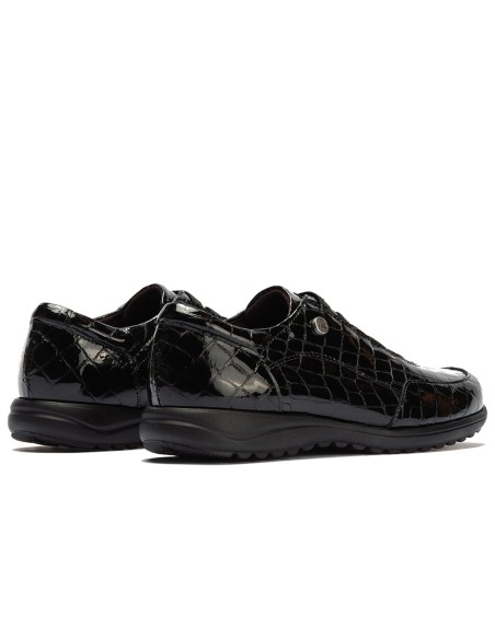 JucaZapatos - Pitillos 20514 - NEGRO - Deportivo en charol coco con cordones elásticos Negro