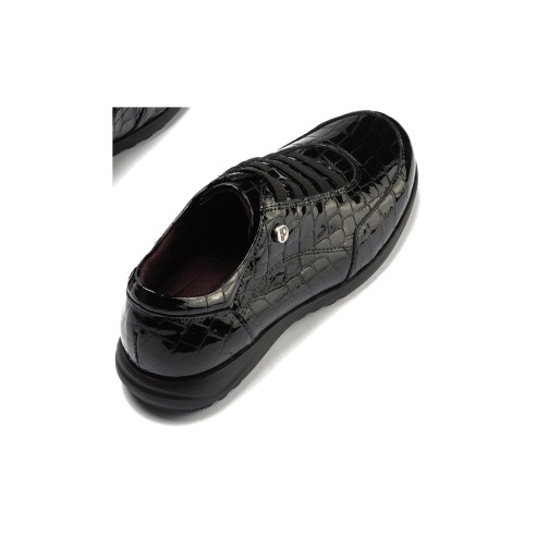 JucaZapatos - Pitillos 20514 - NEGRO - Deportivo en charol coco con cordones elásticos Negro