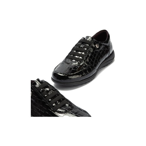 JucaZapatos - Pitillos 20514 - NEGRO - Deportivo en charol coco con cordones elásticos Negro