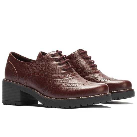 JucaZapatos - Pitillos 20521 - BURDEOS - Inglés en napa con grano con picados Burdeos
