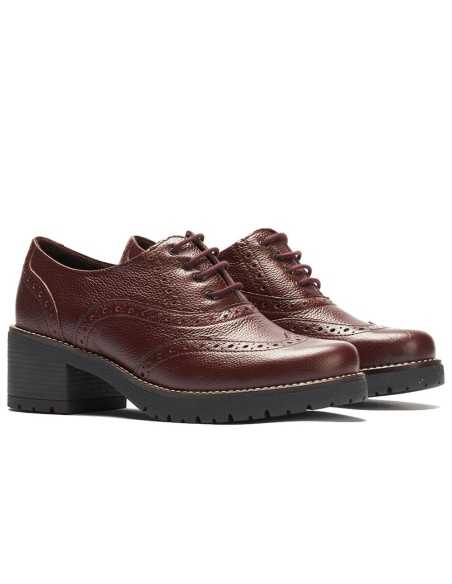 JucaZapatos - Pitillos 20521 - BURDEOS - Inglés en napa con grano con picados Burdeos