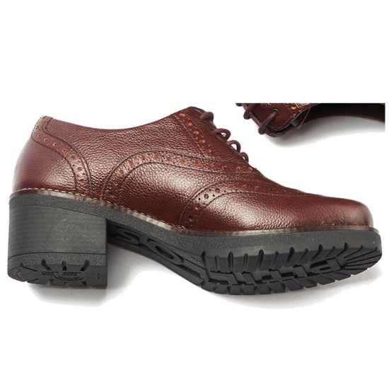 JucaZapatos - Pitillos 20521 - BURDEOS - Inglés en napa con grano con picados Burdeos