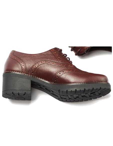JucaZapatos - Pitillos 20521 - BURDEOS - Inglés en napa con grano con picados Burdeos