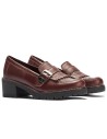 JucaZapatos - Pitillos 20522 - BURDEOS - Mocasín en napa con grano con flecos y hebilla Burdeos