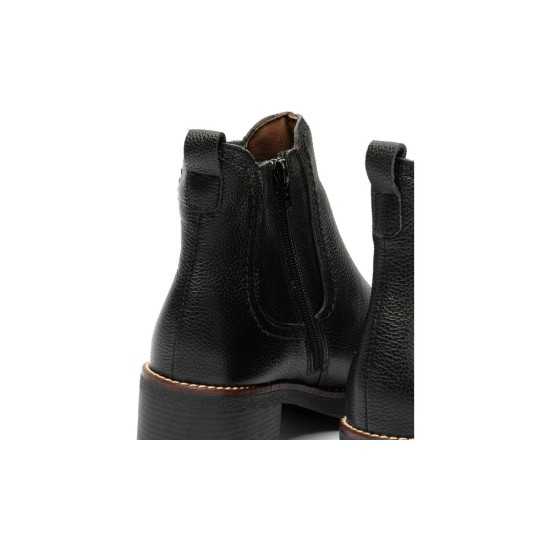 JucaZapatos - Pitillos 20523 - NEGRO - Botín chelsea en napa con grano con elástico fantasía y cremallera Negro