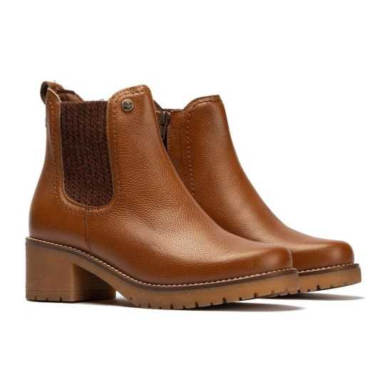 JucaZapatos - Pitillos 20523 - CUERO - Botín chelsea en napa con grano con elástico fantasía y cremallera Cuero