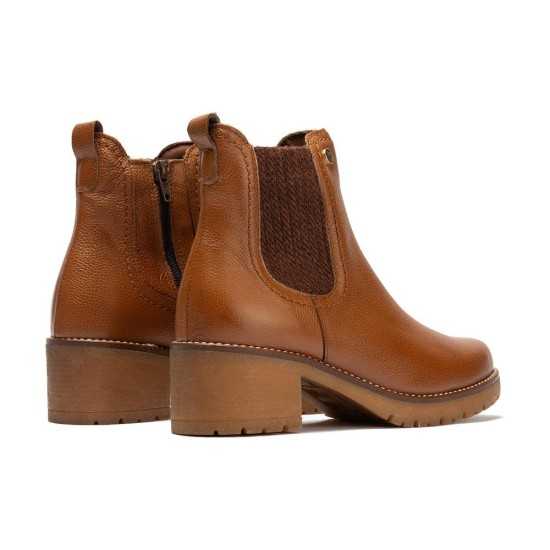 JucaZapatos - Pitillos 20523 - CUERO - Botín chelsea en napa con grano con elástico fantasía y cremallera Cuero