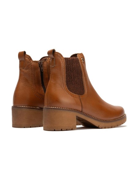 JucaZapatos - Pitillos 20523 - CUERO - Botín chelsea en napa con grano con elástico fantasía y cremallera Cuero