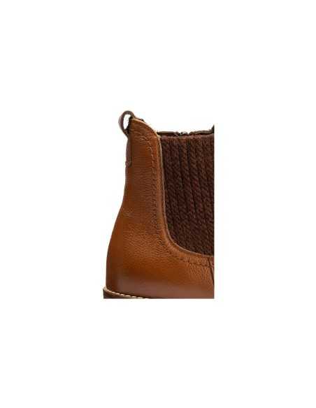 JucaZapatos - Pitillos 20523 - CUERO - Botín chelsea en napa con grano con elástico fantasía y cremallera Cuero