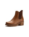 JucaZapatos - Pitillos 20523 - CUERO - Botín chelsea en napa con grano con elástico fantasía y cremallera Cuero