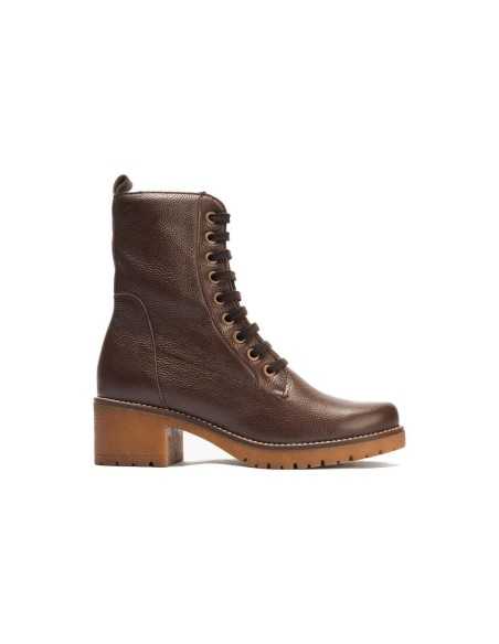 JucaZapatos - Pitillos 20524 - MARRON - Botín militar en napa con grano con cremallera Marrón