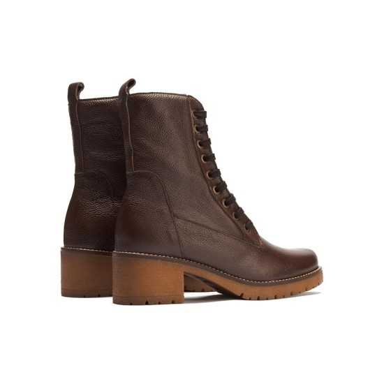 JucaZapatos - Pitillos 20524 - MARRON - Botín militar en napa con grano con cremallera Marrón