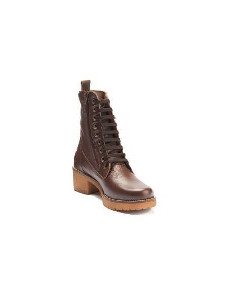 JucaZapatos - Pitillos 20524 - MARRON - Botín militar en napa con grano con cremallera Marrón