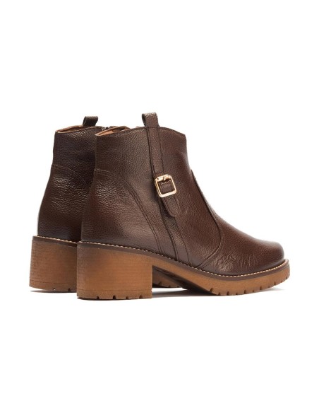 JucaZapatos - Pitillos 20526 - MARRON - Botín en napa con grano con detalle hebilla lateral Marrón