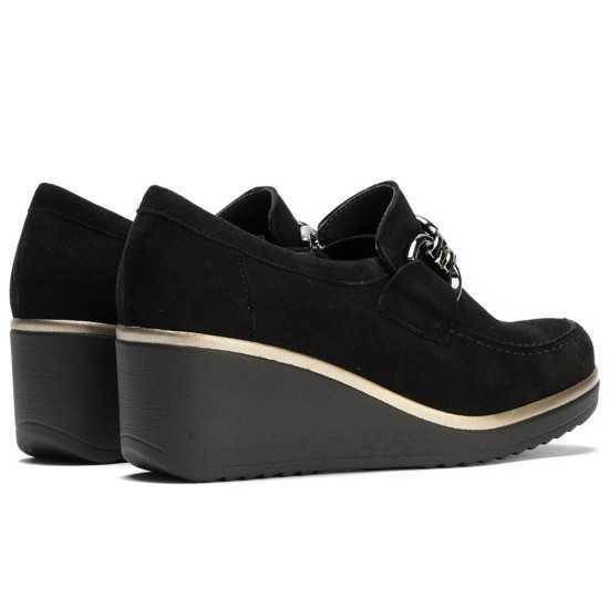 JucaZapatos - Pitillos 20530 - NEGRO - Abotinado en Ante con Adorno Negro