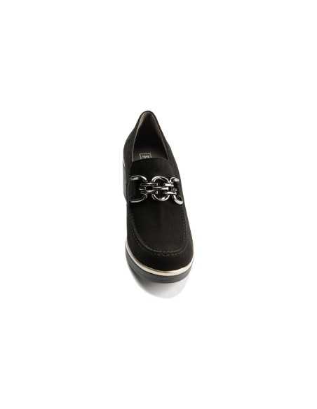 JucaZapatos - Pitillos 20530 - NEGRO - Abotinado en Ante con Adorno Negro