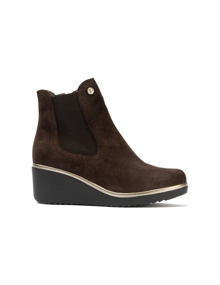 JucaZapatos - Pitillos 20537 - MARRON - Botín chelsea en ante con elástico al tono Marrón