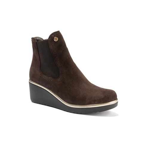 JucaZapatos - Pitillos 20537 - MARRON - Botín chelsea en ante con elástico al tono Marrón