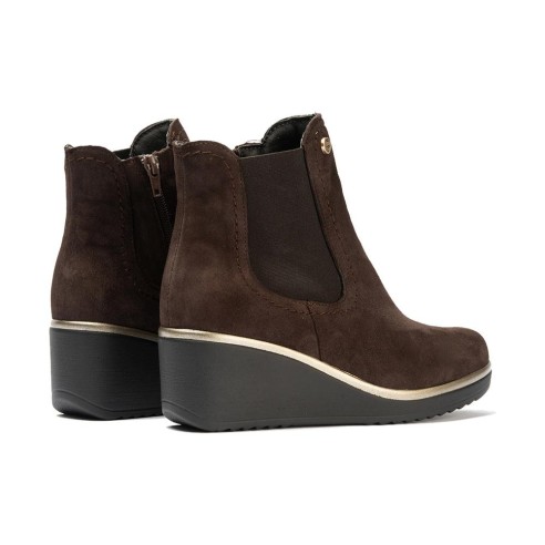 JucaZapatos - Pitillos 20537 - MARRON - Botín chelsea en ante con elástico al tono Marrón