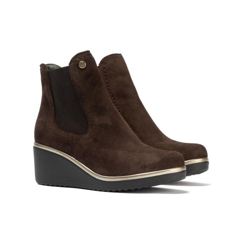JucaZapatos - Pitillos 20537 - MARRON - Botín chelsea en ante con elástico al tono Marrón