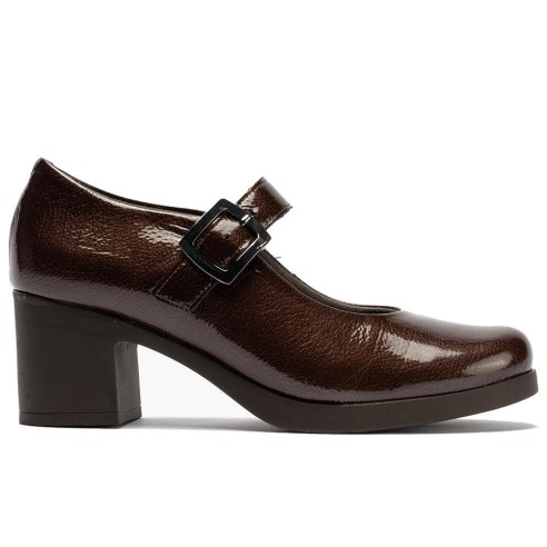 JucaZapatos - Pitillos 30100 - MARRON - Mercedes en Charol con correa de mujer color marron