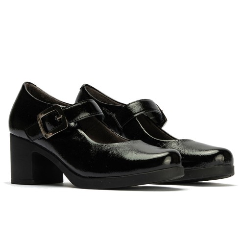 JucaZapatos - Pitillos 30100 - NEGRO - Mercedes en Charol con correa de mujer color negro