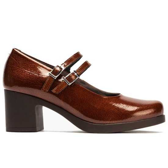 JucaZapatos - Pitillos 30500 - CUERO - Mercedes en charol con doble hebilla Cuero