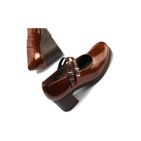 JucaZapatos - Pitillos 30500 - CUERO - Mercedes en charol con doble hebilla Cuero