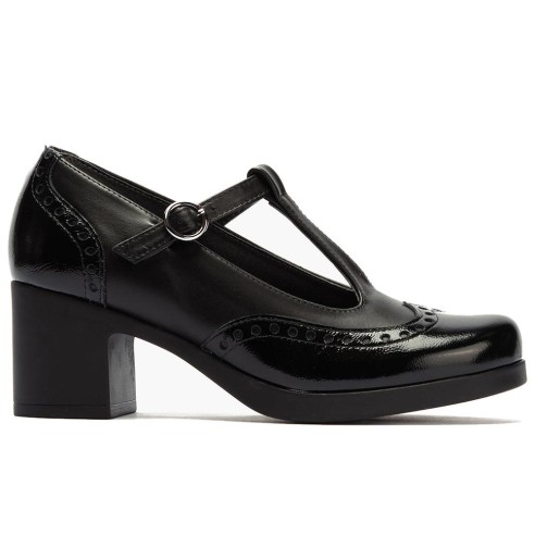 JucaZapatos - Pitillos 30501 - NEGRO - Gilda picados combinada en charol con napa Negro
