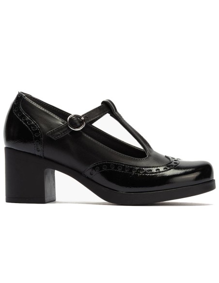 JucaZapatos - Pitillos 30501 - NEGRO - Gilda picados combinada en charol con napa Negro