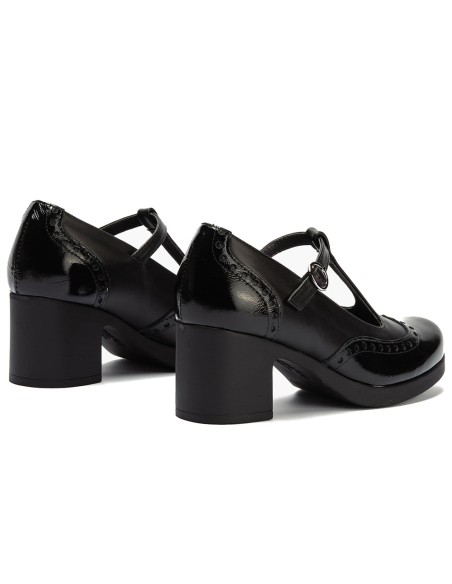 JucaZapatos - Pitillos 30501 - NEGRO - Gilda picados combinada en charol con napa Negro