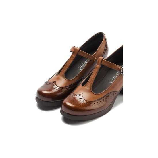 JucaZapatos - Pitillos 30501 - CUERO - Gilda picados combinada en charol con napa Cuero