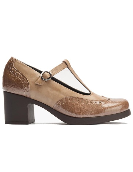 JucaZapatos - Pitillos 30501 - TOPO - Gilda picados combinada en charol con napa Topo