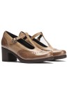 JucaZapatos - Pitillos 30501 - TOPO - Gilda picados combinada en charol con napa Topo