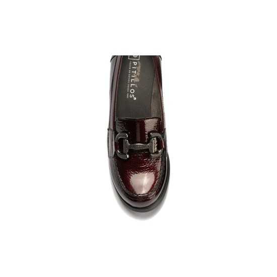 JucaZapatos - Pitillos 30502 - BURDEOS - Mocasin en Charol con Adorno Burdeos