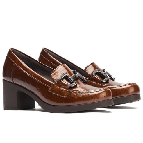 JucaZapatos - Pitillos 30502 - CUERO - Mocasin en Charol con Adorno Cuero