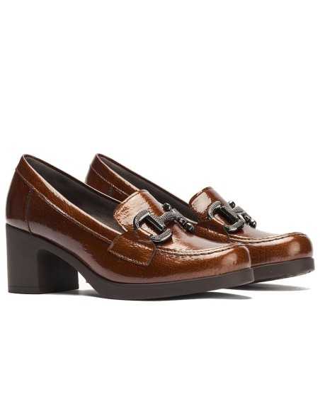 JucaZapatos - Pitillos 30502 - CUERO - Mocasin en Charol con Adorno Cuero