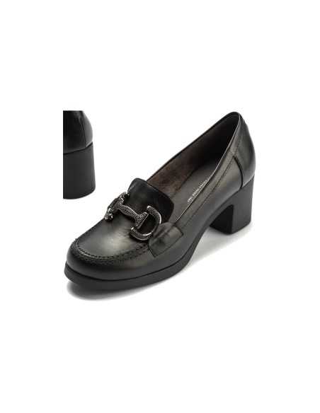 JucaZapatos - Pitillos 30503 - NEGRO - Mocasin en Napa con Adorno Negro
