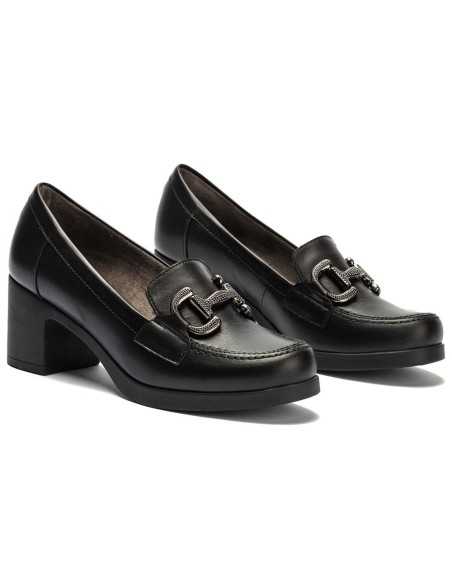 JucaZapatos - Pitillos 30503 - NEGRO - Mocasin en Napa con Adorno Negro