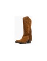 JucaZapatos - Pitillos 30520 - BRANDY - Bota Alta con Flecos en Serraje Brandy