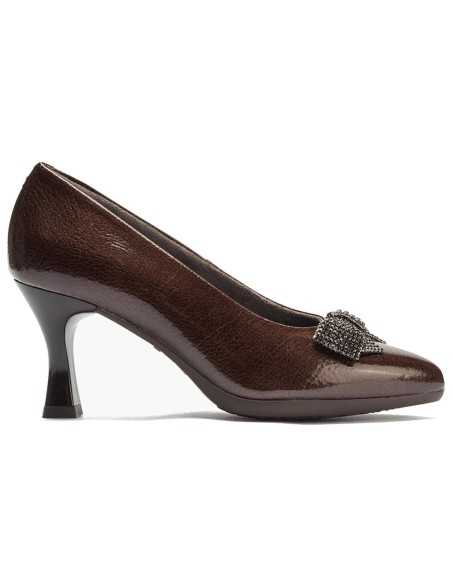 JucaZapatos - Pitillos 30531 - MARRON - Salon invertido en Charol con Lazo Marrón