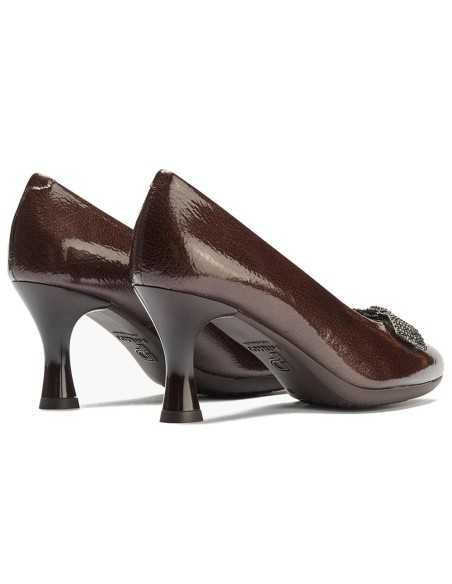 JucaZapatos - Pitillos 30531 - MARRON - Salon invertido en Charol con Lazo Marrón
