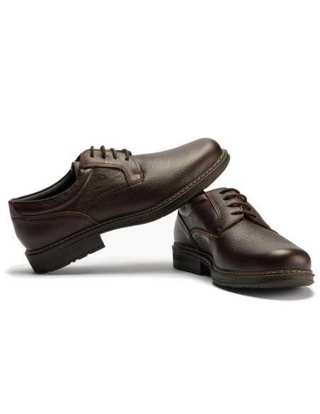 JucaZapatos - Pitillos 122 - BRANDY - Zapato Blucher Hombre Piel Bombeada Brandy