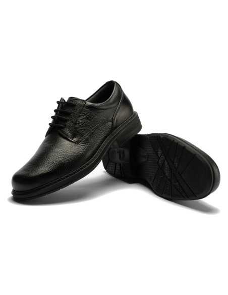 JucaZapatos - Pitillos 122 - NEGRO - Zapato Blucher Hombre Piel Bombeada Negro