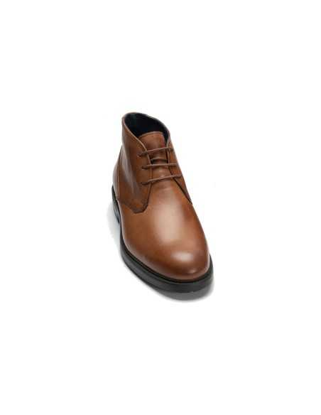 JucaZapatos - Pitillos 40241 - CUERO - Botín Safari en Napa hombre con cordones color cuero