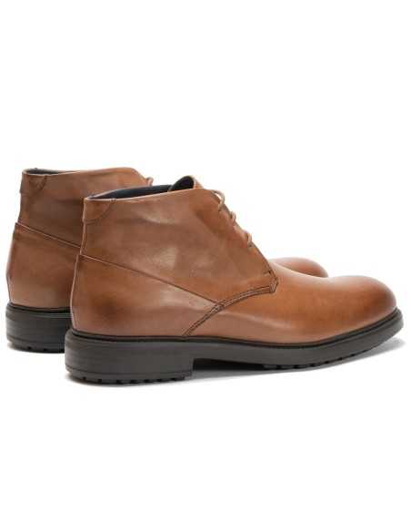 JucaZapatos - Pitillos 40241 - CUERO - Botín Safari en Napa hombre con cordones color cuero