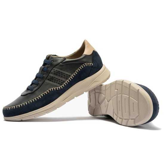 JucaZapatos - Pitillos 40323 - MARINO - Deportivo para hombre con cordones elásticos Marino
